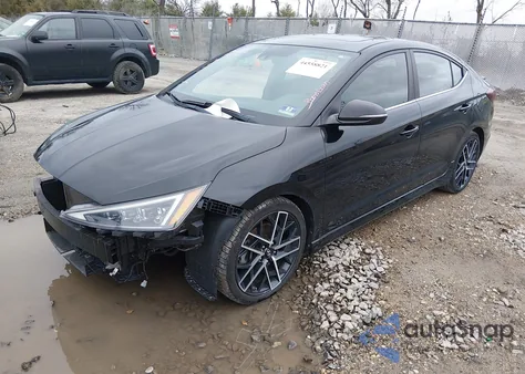 2019 Hyundai Elantra Sport from USA, damaged, VIN KMHD04LB2KU818682
